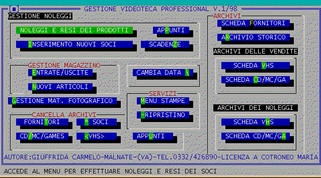 SCHEDA DESCRITTIVA DEL PROGRAMMA